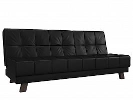 Прямой диван Винсент (полностью экокожа черная) - Фото предпросмотра