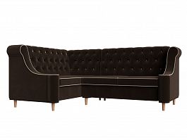 Угловой диван Бронкс левый (полностью микровельвет коричневый) - Фото предпросмотра