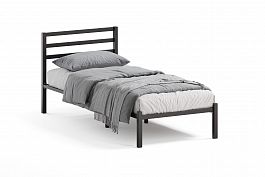 Кровать металлическая Сталь 800*2000, цвет черный - Фото предпросмотра
