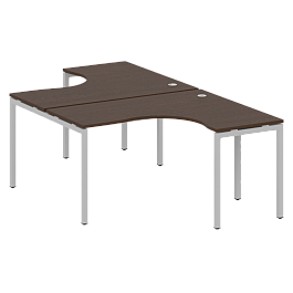 Metal System Quattro Р. ст. криволинейная на П-образном м/к 40БП.РАС-СА-2.3 Венге/Серый металл 1400*2435*750 - Фото предпросмотра