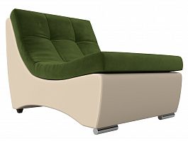Модуль Монреаль кресло (основа микровельвет зеленый, компаньон экокожа бежевая) - Фото предпросмотра