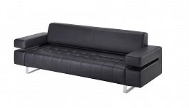 М-35 Посейдон 2-х местный диван (162*76*82) экокожа Нортекс Cayenne 1114 Черный "Мягкая мебель для кабинета" ТК-001812000017 черный - Фото предпросмотра