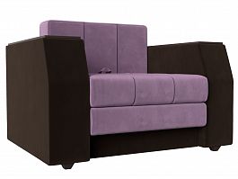 Кресло-кровать Атлантида (основа микровельвет сиреневый, компаньон микровельвет коричневый) - Фото предпросмотра