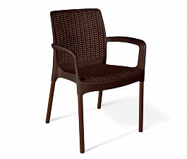 Плетеный стул SHT-S68 коричневый коричневый/коричневый муар (цинк) - Фото предпросмотра