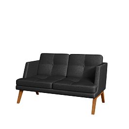Двухместный диван Artis 140x85x85 чёрный - Фото предпросмотра