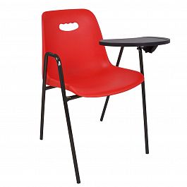 Стул Venezia (4 высокие ножки с подлокотниками + столик TLT), каркас черный, красный - Фото предпросмотра