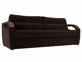 Прямой диван Форсайт (полностью микровельвет коричневый) - Фото предпросмотра