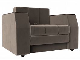 Кресло-кровать Атлантида (полностью велюр коричневый) - Фото предпросмотра