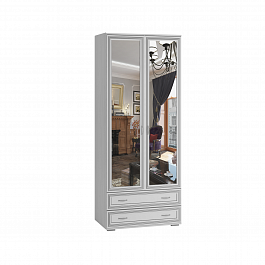 Спальня "Ливорно" Шкаф двухстворчатый с зеркалом ЛШ-23 ясень анкор светлый - Фото предпросмотра