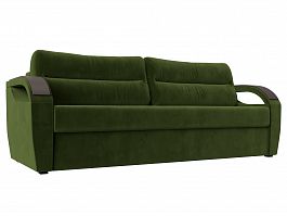 Прямой диван Форсайт (полностью микровельвет зеленый) - Фото предпросмотра