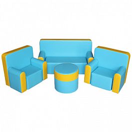 "Малютка" Комплект мебели голубо-желтый - Фото предпросмотра