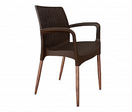 Плетеный стул Sheffilton SHT-S68/S424-С коричневый/темный орех коричневый/темный орех - Фото предпросмотра