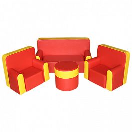 "Малютка" Комплект мебели красно-желтый - Фото предпросмотра