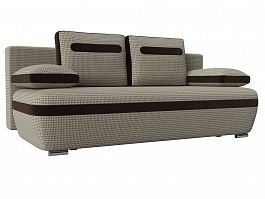 Прямой диван Каир (основа Рогожка Корфу 02, компаньон рогожка коричневая) - Фото предпросмотра