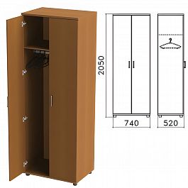 Шкаф для одежды "Монолит", 740х520х2050 мм, цвет орех гварнери, ШМ50.3 - Фото предпросмотра