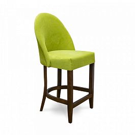 GRUPPO 396;GRUPPO 396 Барный стул Бейз, ткань, цвет зеленого лайма, на опоре полубарная деревянная (арт.222) - Фото предпросмотра
