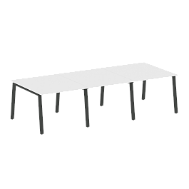 Metal System Перег. стол (3 столешницы) на А-образном м/к БА.ПРГ-3.1 Белый/Антрацит металл 3000*1235*750 - Фото предпросмотра