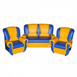 Комплект игровой мебели «Бусинка с рюшами» Сине-желтый - Фото предпросмотра