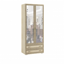 Спальня "Ливорно" Шкаф двухстворчатый с зеркалом ЛШ-23 дуб сонома - Фото предпросмотра