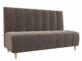 Прямой диван Ральф (полностью велюр коричневый) - Фото предпросмотра