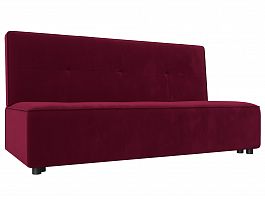 Прямой диван Зиммер (полностью микровельвет бордовый) - Фото предпросмотра