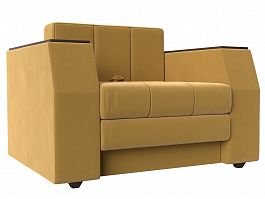 Кресло-кровать Атлантида (полностью микровельвет желтый) - Фото предпросмотра