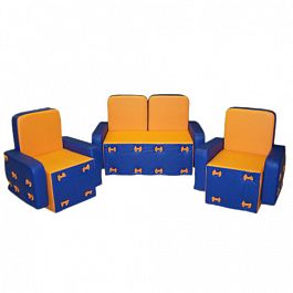 «Бантик без столика» Комплект сине-оранжевый - Фото предпросмотра