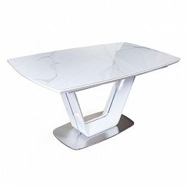 Стол обеденный Monroe, раскладной (160+40 см) испанская керамика белая - Фото предпросмотра