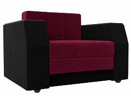 Кресло-кровать Атлантида (основа микровельвет бордовый, компаньон микровельвет черный) - Фото предпросмотра