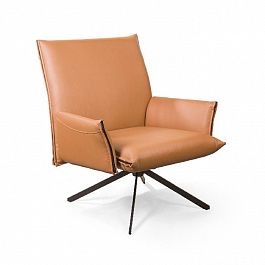 Кресло Clark, экокожа коричневый - Фото предпросмотра