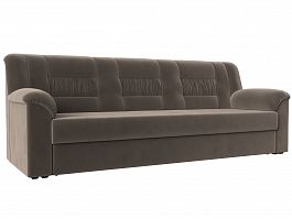 Прямой диван Карелия (полностью велюр коричневый) - Фото предпросмотра