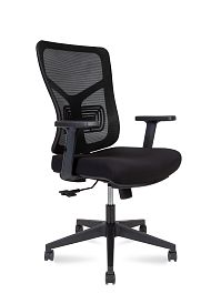 Кресло офисное  Asper LB / черный пластик  / черная сетка / черная ткань - Фото предпросмотра