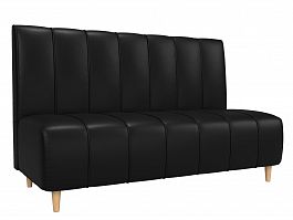 Прямой диван Ральф (полностью экокожа черная) - Фото предпросмотра