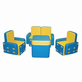 «Бантик» "комплект мебели" - Голубо-желтый - Фото предпросмотра