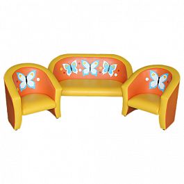Комплект игровой мебели «Совенок с аппликацией»  "Бабочки" Оранжево-желтый - Фото предпросмотра
