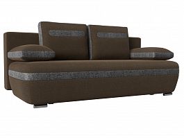 Прямой диван Каир (основа рогожка коричневая, компаньон рогожка серая) - Фото предпросмотра