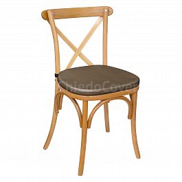 Подушка 01 для стула Кроссбэк, 3см, коричневая - Фото предпросмотра