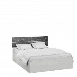 Спальня Теана корпус кровати (1,6м) ясень анкор светлый/МДФ мрамор дарк - Фото предпросмотра