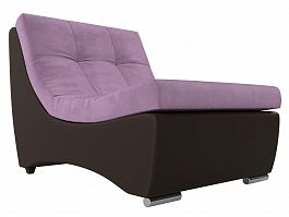 Модуль Монреаль кресло (основа микровельвет сиреневый, компаньон экокожа коричневая) - Фото предпросмотра