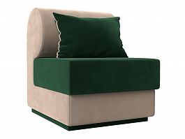 Кресло Кипр (основа велюр зеленый, компаньон велюр бежевый, подушка велюр зеленый, кант бежевый) - Фото предпросмотра