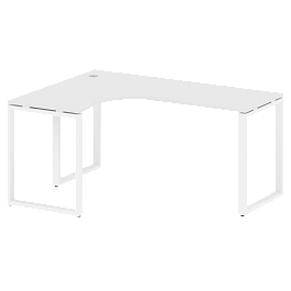 Metal System Стол криволинейный левый на О-образном м/к БО.СА-4 (L) Белый/Белый металл 1600*1200*750 - Фото предпросмотра