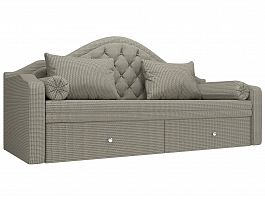 Прямой диван софа Сойер (полностью рогожка Корфу 02) - Фото предпросмотра