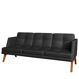 Трехместный диван Artis 205x85x85 чёрный - Фото предпросмотра