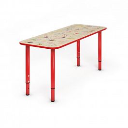 Детский стол прямоугольный Азбука красный - Фото предпросмотра