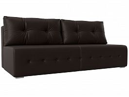 Прямой диван Лондон (полностью экокожа коричневая) - Фото предпросмотра