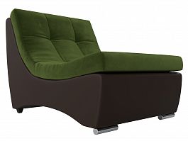 Модуль Монреаль кресло (основа микровельвет зеленый, компаньон экокожа коричневая) - Фото предпросмотра