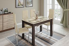 Стол обеденный нераскладной Норман (1000х600) венге/рисунок плитка - Фото предпросмотра