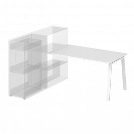 Стол приставной на металлокаркасе "Приставные столы" ПК-ТНП-СТП134Х80/МКА-В2-1051 белый - Фото предпросмотра