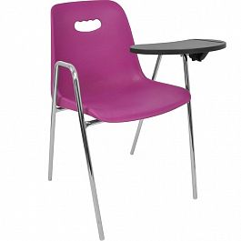 Стул Venezia (4 высокие ножки с подлокотниками + столик TLT) хром, фиолетовый - Фото предпросмотра