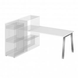 Стол приставной на металлокаркасе "Приставные столы" ПК-ТНП-СТП134Х80/МКА-В2-1049 белый - Фото предпросмотра